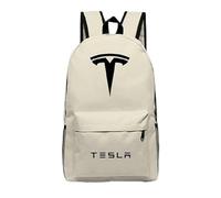 Rucksack-Schultaschen, für Tesla-Rucksäcke mit großem Fassungsvermögen und Laptopfach, leichter, lässiger Tagesrucksack, Reiserucksack,Cream