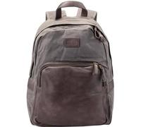 Pride and Soul 47301 Rucksack SENSATION, Laptoprucksack für Notebooks bsi 15 Zoll, Businessrucksack grau mit brauner Vortasche