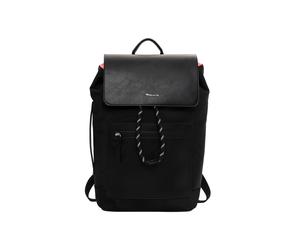 Rucksack TAMARIS "Rucksack TAS Katja", Damen, Gr. B/H/T: 34cm x 44cm x 17cm, schwarz (schwarz orange 161), Polyester, Rucksäcke Rucksack (10707621-0) schwarz orange 161