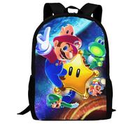 Rucksack YL1923 Super Mario Rucksack, 3D-Druck, Laptop-Rucksack, leicht, lässig, Tagesrucksack, Büchertasche,