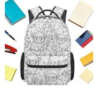 Rucksack zum Ausmalen, Schulranzen, kreativ, bedruckt, Kuh, für Urlaub | Niedlicher Schulranzen für Mädchen, Eltern, Reisen, Urlaub, Picknick, Camping