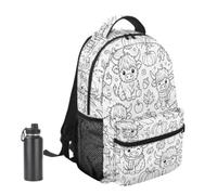 Rucksack zum Ausmalen, Schulranzen, kreativ, bedruckt, Kuh, für Urlaub | Niedlicher Schulranzen für Mädchen, Eltern, Reisen, Urlaub, Picknick, Camping