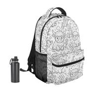 Rucksack zum Selbstmalen, Schulranzen, kreativ, bedruckt, Kuh, für Urlaub | Lässige Outdoor-Tasche für Jungen und Eltern, Pendeln, Sommercamp, Urlaub, Bibliothek, Camping,