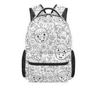 Rucksack zum Selbstmalen, Schulranzen, kreativ, bedruckt, Kuh, für Urlaub | Lässige Outdoor-Tasche für Jungen und Eltern, Pendeln, Sommercamp, Urlaub, Bibliothek, Camping,