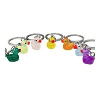 RUDFUZ Animierte Enten-Schlüsselanhänger, leuchtet im Dunkeln, 5 Stück