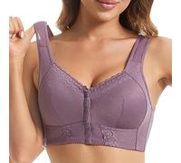 RüCkenfreier BH, Damen-BH Mit Seitlicher Schnalle Spitzenrand Ohne BüGel Nahtloser Raffung Und AnpassungsmöGlichkeiten Ideal FüR Yoga Und Schlafen (GrößE L)