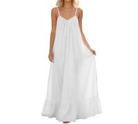 Rückenfreies Cami-Kleid für Damen, Sommer, 2026, ärmellos, lang, Maxi, lässig, Sommerkleid, fließend, offener Rücken, Lounge-Kleider für Urlaub, Strand, Haus