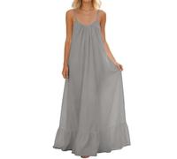Rückenfreies Cami-Kleid für Damen, Sommer, 2026, ärmellos, lang, Maxi, lässig, Sommerkleid, fließend, offener Rücken, Lounge-Kleider für Urlaub, Strand, Haus
