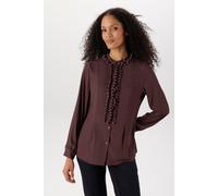 Rüschenbluse ANISTON SELECTED, Damen, Gr. 44, rosenholz, Crêpe, Obermaterial: 100% Polyester. Futter Oberteil: 100% Polyester, leicht durchscheinend, leicht transparent, unifarben, figurumspielend hüf