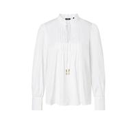 Rüschenbluse JOOP "Belmira2", Damen, Gr. 44, weiß, Web, Obermaterial: 78% Baumwolle, 19% Nylon, 3% Elasthan, unifarben, regular fit taillenbedeckt, Rundhals, eingesetzt 1-Knopf-Manschette, Blusen, mit