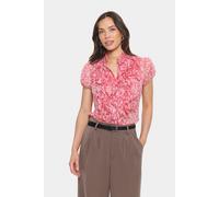Rüschenbluse SAINT TROPEZ "LiljaSZ Crinkle SS Shirt", Damen, Gr. M, fruit dove blooming, Chiffon, Obermaterial: 100% Polyester, geblümt, normal, Blusen (21491451-M) fruit dove blooming