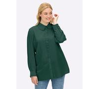 Sheego Hemdbluse mit gerüschter Knopfleiste 46 moos