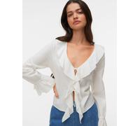 VERO MODA - VMJAMIE TIE LS TOP WVN Snow White - Gr. - M