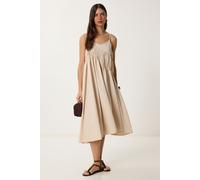 Rüschenshirt U-Ausschnitt Midi-Kleid S