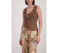 monari - Top mit Volants mocca - Gr. - 42