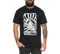 Ruffy Faust - Herren T-Shirt Straw Hat Luffy Zoro One Monkey D. Pirat Ace Piece Goku Anime Ruffy, Größe:XL, Farbe:Schwarz