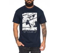 Ruffy NGH - Herren T-Shirt Straw Hat Luffy Zoro One Monkey D. Pirat Ace Piece Goku Anime Ruffy, Größe:L, Farbe:Dunkelblau