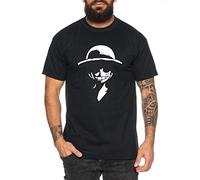 Ruffy Smile - Herren T-Shirt Son Ruffy Luffy Naruto Saitama One Dragon Master Goku Ball Vegeta Turtle Roshi Piece Golds Db, Farbe:Schwarz, Größe:4XL