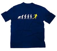 Rugby Fun T-Shirt Evolution of Man, S, Navy