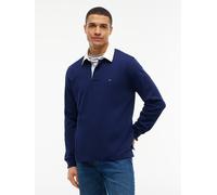 Rugbyshirt TOMMY HILFIGER "ESSENTIAL SOLID", Herren, Gr. L, blau (carbon navy), Jersey, Obermaterial: 100% Baumwolle, normal normal, Rippbündchen, Shirts (89269449-L) carbon navy