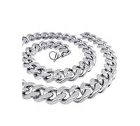 RUGGED STEEL - Herren Panzerkette Edelstahl massiv - XXL Männerkette breit & schwer (14mm / 170-280g) 50 55 60 65 70 75 80 cm - stabiler 24/7 Schmuck → wasserfest - Silber Hochglanz - inkl Schmuck-Box