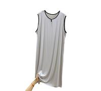 RUHANE Ärmellose Nachthemden für Herren, Herren Klassischer Modal-Pyjama Ultraweiches Nachthemd Nachthemd mit lockerer Passform Nachthemd L-3XL,Light Gray,XL