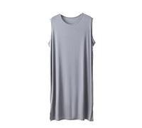 RUHANE Ärmellose Nachthemden für Herren, Herren Ultra Soft Modal Pyjamas Nachthemd Locker geschnittenes Nachthemd L-3XL,Cement Gray,XXL