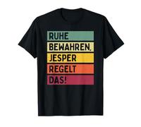 Ruhe Bewahren Jesper Regelt Das Spruch In Retro Farben T-Shirt