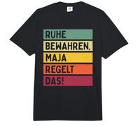 Ruhe Bewahren Maja Regelt Das Spruch In Retro Farben Comfort Colors Adult Heavyweight T-Shirt