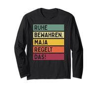 Ruhe Bewahren Maja Regelt Das Spruch In Retro Farben Langarmshirt