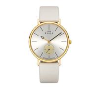 RUHLA-Style Damenuhr - Dezente Klasse mit Charakter - IP-goldene Edelstahlgehäuse Ø 40mm - beiges Zifferblatt - dezentraler Sekundenanzeige - beiges Lederarmband - Made in Germany