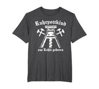 Ruhrpottkind aus Kohle geboren - Ruhrpott Ruhrgebiet T-Shirt, Herren Große Größen, Anthrazit Meliert, 2X Tall