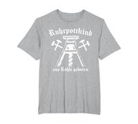 Ruhrpottkind aus Kohle geboren - Ruhrpott Ruhrgebiet T-Shirt, Herren Große Größen, Grau Meliert, 2X Tall