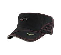 RUICHENG Herren Military Army Cap Baumwolle Flat Top Baseballmütze Militär Kappe Kadettenhut Sonnen Kappe Verstellbare (Schwarz)