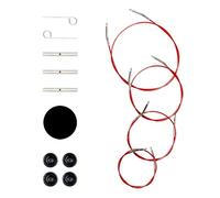 Ruidi Austauschbares Kabel-Set für RUIDI austauschbare Rundstricknadeln (Rot, 32 cm, 38 cm, 43 cm, 56 cm)