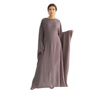 RUIG Frauen Muslim Robe Weiche Krepp Schmetterling Batwing Abaya Dubai Luxus Islam Muslim Kaftan Bescheidenes Kleid