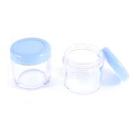 Ruilogod 2 stücke Himmel blau klare Zylinder Kunststoff schraubkappe Creme Container case