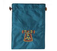 Ruilogod Geschenktasche mit Stickerei, Stoffmuster, Kordelzug, Blaugrün (ID: 8e9 eb2 69e 49c 8bb