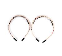 Ruilogod Haarreifen aus Kunststoff, Punktemuster, 2 Stück, Schwarz / Aprikose (ID: 66a 7b2 add 92a 1eb