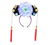 Ruilogod Mädchen Blaue Pfingstrose Dekor orientalisches chinesisches Prinzessin Hairband Hut Stirnband