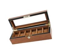 RUINBNC Stilvolle Uhrenbox aus echtem Holz mit Glasscheibe für 6, 10 und 12 Uhren Aufbewahrungsbox für die Uhrensammlung