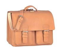 Ruitertassen Lederranzen 42cm XXL Schulranzen Schultasche 3 Fächer 2 Vortaschen Rückengurte Tragegriff Schultergurt Natur braun
