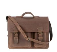 Ruitertassen Lehrertasche Leder Damen Herren 40x31cm Schultasche Aktentasche 2 Fächer ranger braun - braun Leder 732137
