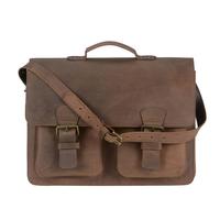 Ruitertassen Lehrertasche Leder XXL 42x32cm Damen Herren Schultasche Aktentasche 3 Fächer ranger braun - braun Leder 732158