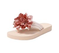 RUITOTP Damen-Flip-Flops Flip Flops Damen Mit Blumen, Plateau Zehentrenner Sandale Leichte Vorne Offen Schlapfen Boho Style Zehensandalen Pantoletten Strandsandalen Badesandalen