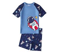 RUITOTP Jungen UV Badeshirt Zweiteilig Langarm Schwimmshirt Kinder Boardshorts Jungen Badeset Kinder Schnelltrocknende Badeanzug Set zum Schwimmenlernen oder Surfen am Mee