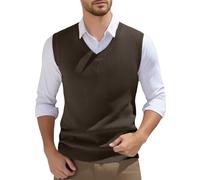 RUITOTP Pullunder Herren Ärmellose Strickweste V-Ausschnitt Strick Pullover Weste Winter Einfarbig Sleeveless Strickpullover für Männer Lässige Feinstrick Pulloverwestee für Klassische Gentleman