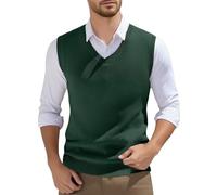 RUITOTP Pullunder Herren Ärmellose Strickweste V-Ausschnitt Strick Pullover Weste Winter Einfarbig Sleeveless Strickpullover für Männer Lässige Feinstrick Pulloverwestee für Klassische Gentleman