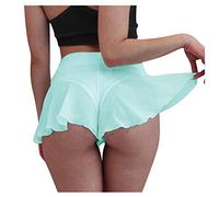 RUITOTP Shorts Frauen New Sexy Hohe Taille Pole Dance Rüschen Shorts Damen Sweatpants Mini Tight Bikini Shorts Kurze Hose Laufshorts Jogginghose Kurze Hose Damen Shorts