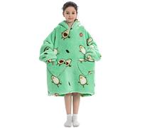 Ruiuzioong Kinder Übergroße Kapuzenpullover,Super Weich Warmes Bequeme Tragbare Decken Sweatshirt für Mädchen Jungen Teenager (Bombe Avocado, 7-13 Jahre)